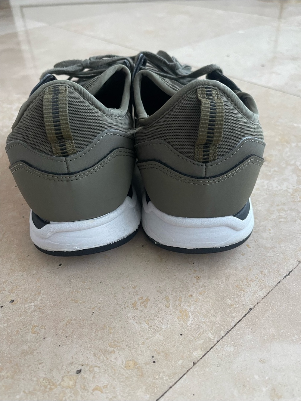 New Balance Men’s Olive Gray Sneakers - Picture 4 of 7